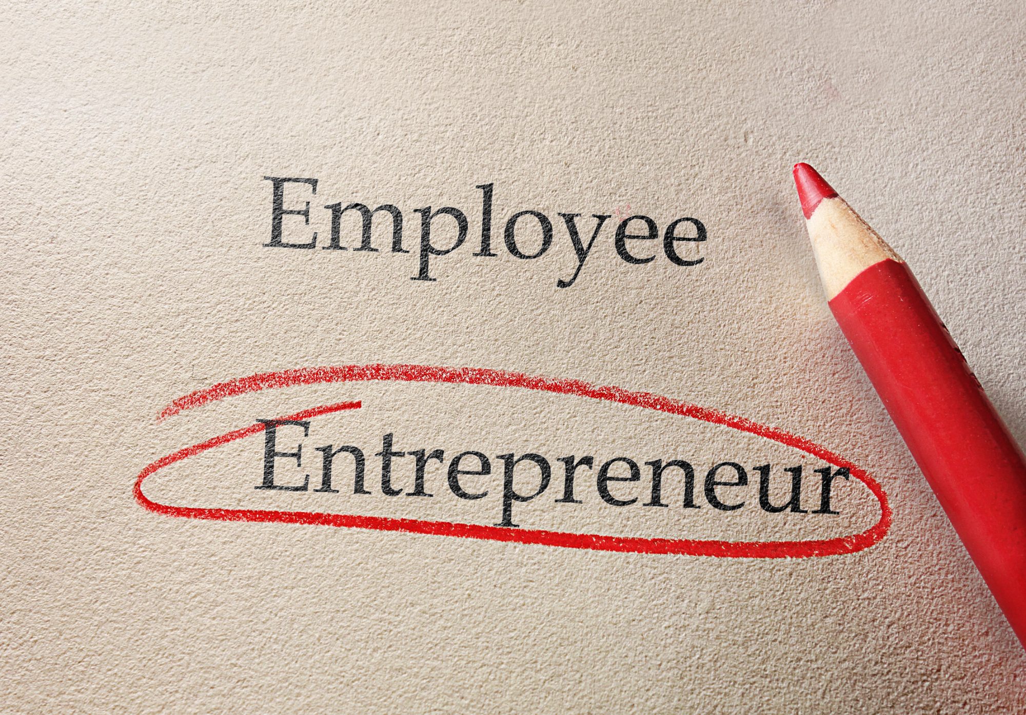 „Entrepreneur“ mit rotem Stift eingekreist